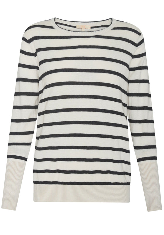 POL Clothing Liora Knit Pebble/Charcoal Stripe