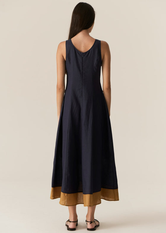 POL Clothing Speck Contrast Dress Ink/Ginger
