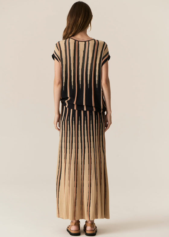 POL Clothing Tedd Knit Skirt Ink/Camel