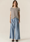 POL Clothing Jules Knit Tee Blue/Ivory