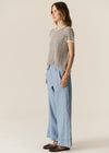 POL Clothing Jules Knit Tee Blue/Ivory