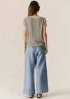 POL Clothing Jules Knit Tee Blue/Ivory