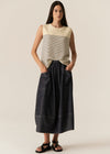 POL Clothing Jules Knit Tank Ivory/Blue
