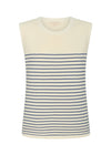 POL Clothing Jules Knit Tank Ivory/Blue