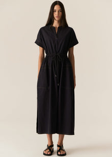  POL Clothing Avrid Drawcord Dress Ink
