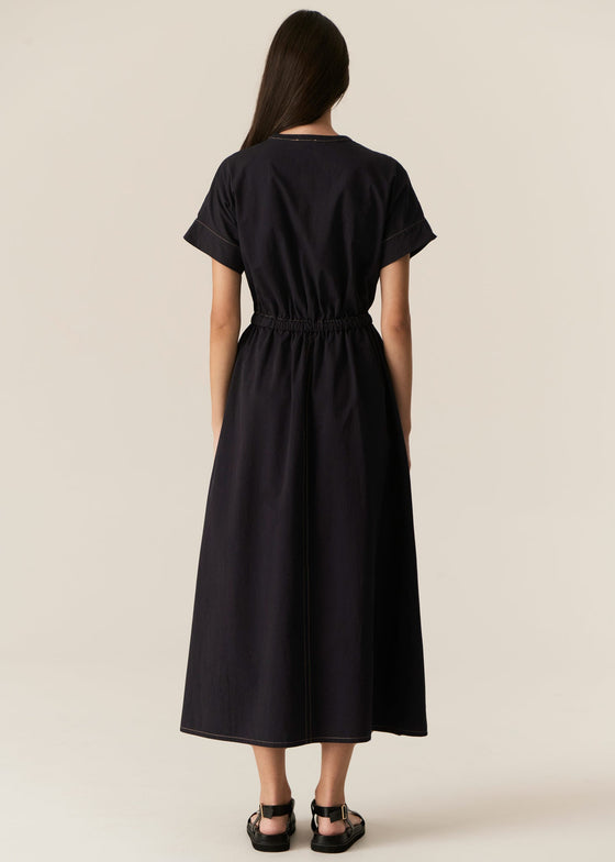 POL Clothing Avrid Drawcord Dress Ink
