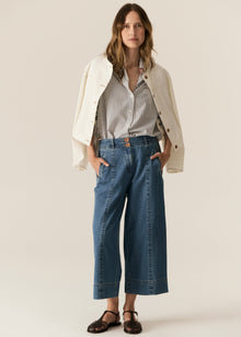  POL Clothing Carsen Crop Denim Pant Light Wash