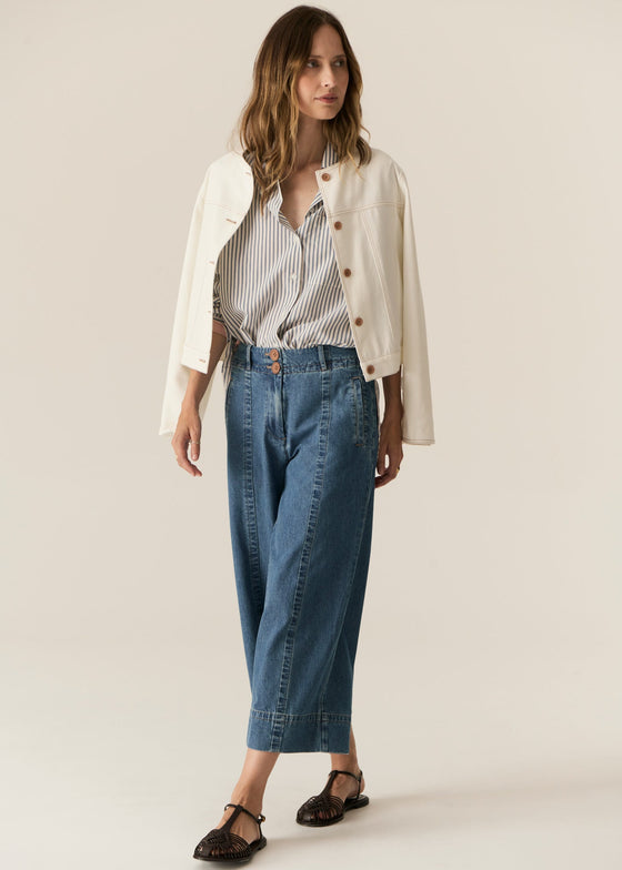 POL Clothing Carsen Crop Denim Pant Light Wash