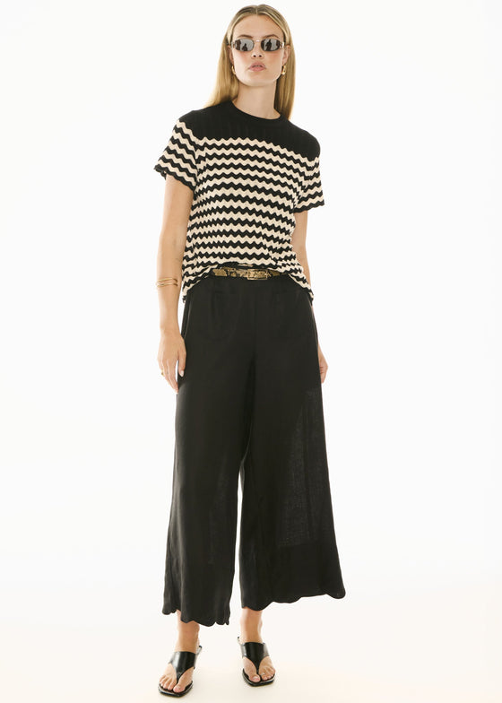 POL Clothing Safria Pant Scallop Black