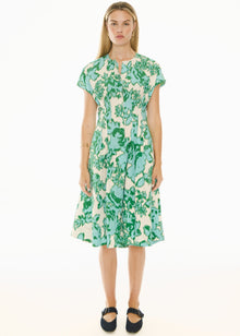  POL Clothing Jaine Tucked Dress Static Floral