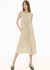 POL Clothing Fable Tank Dress Ivory/Ink