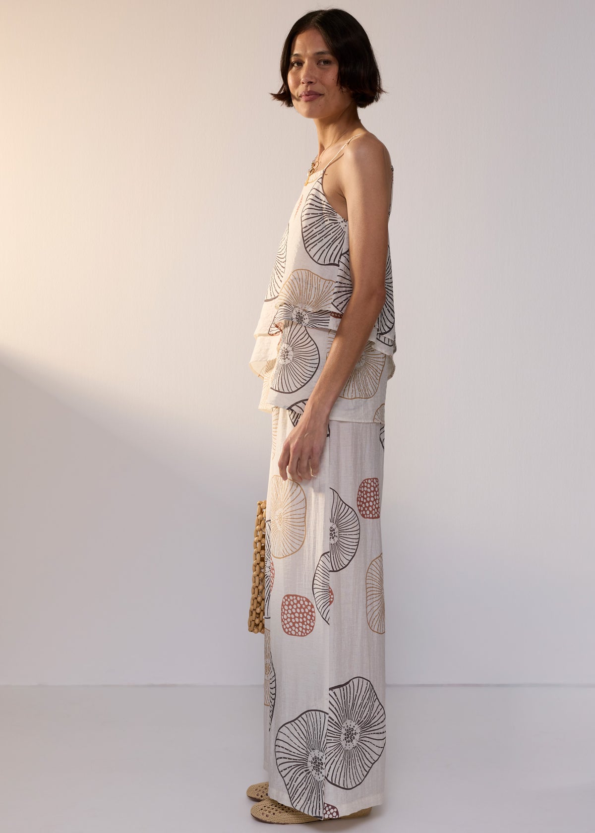 POL Clothing Anemone print wide leg pant