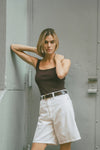 Elka Collective Persi Ribbed Tank Chocolate