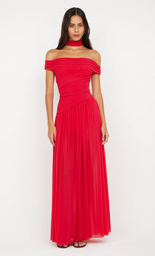  Bec & Bridge Deija Offshoulder Maxi Dress Strawberry