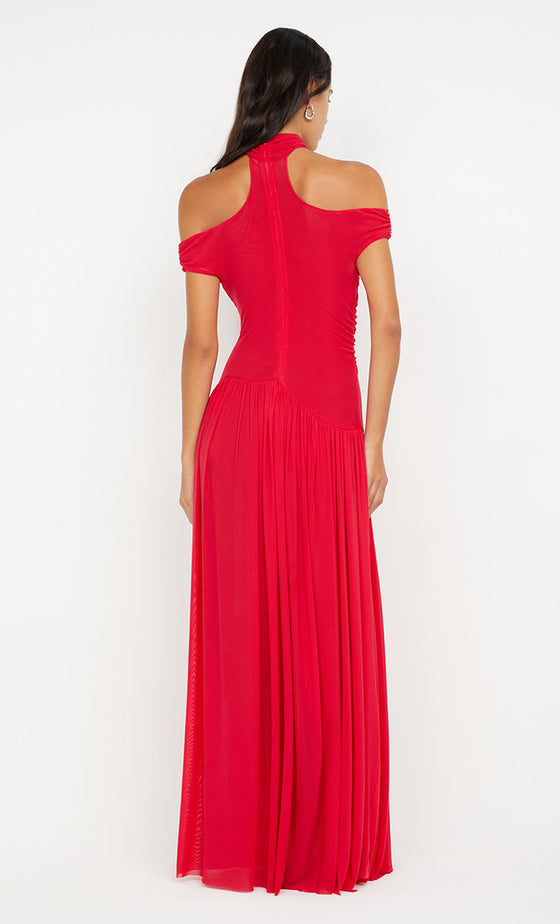 Bec & Bridge Deija Offshoulder Maxi Dress Strawberry