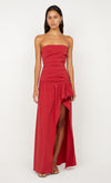 Bec & Bridge Dante Strapless Maxi Dress Cherry