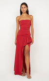 Bec & Bridge Dante Strapless Maxi Dress Cherry