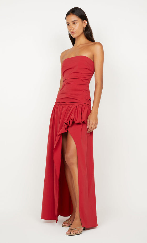 Bec & Bridge Dante Strapless Maxi Dress Cherry