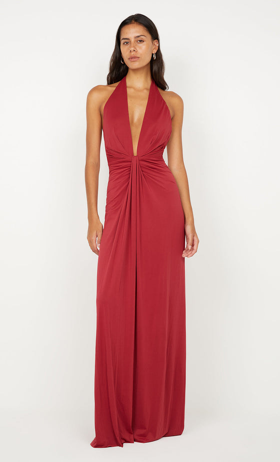 Bec & Bridge Susie Plunge Maxi Dress Cherry