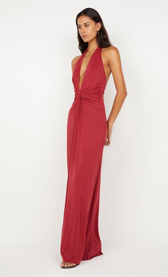 Bec & Bridge Susie Plunge Maxi Dress Cherry
