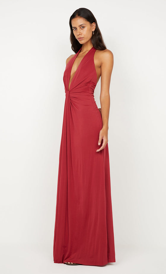 Bec & Bridge Susie Plunge Maxi Dress Cherry
