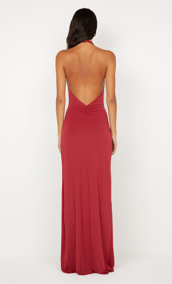 Bec & Bridge Susie Plunge Maxi Dress Cherry