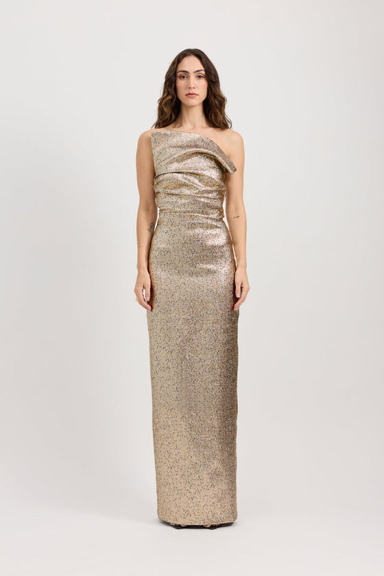 Tojha Tacoma Dress Metallic Champagne