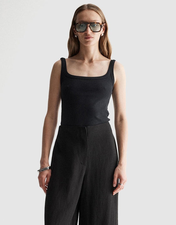 Elka Collective Persi Ribbed Tank Black