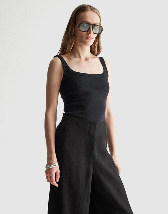 Elka Collective Persi Ribbed Tank Black