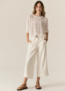  POL Clothing Carsen Crop Denim Pant Ecru