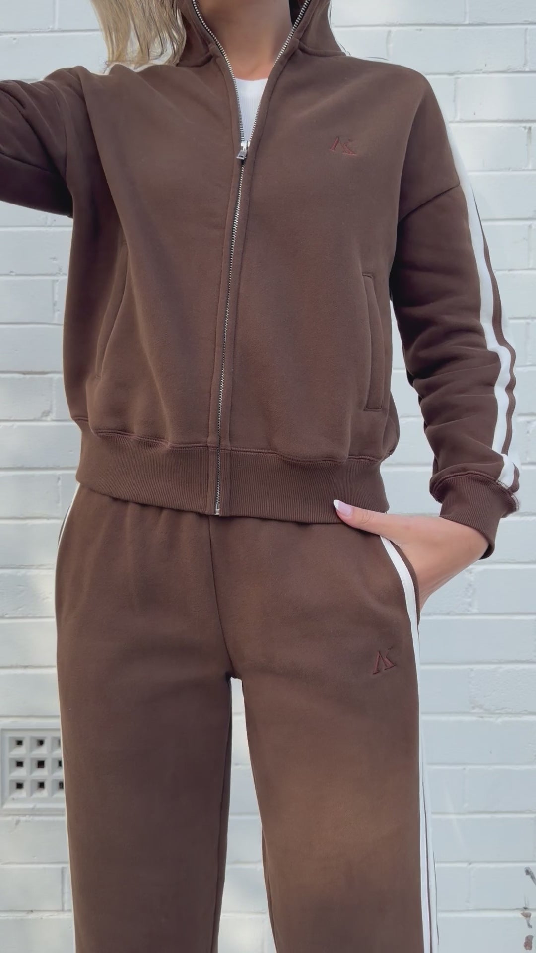 Dark Chocolate Fleece Stripe Jacket