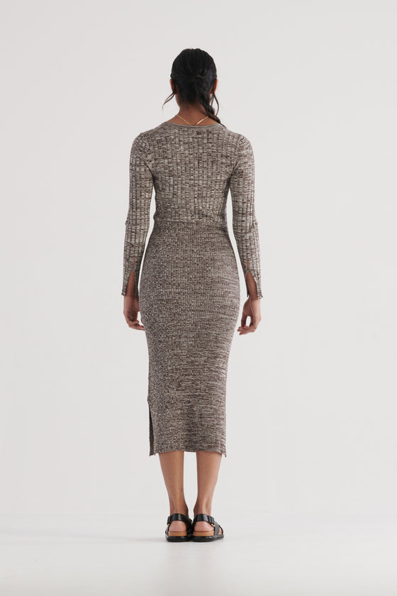 Elka Collective Renzo Knit Dress Cocoa Mix