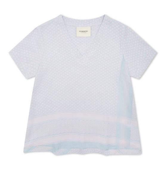 Summery Copenhagen Shirt V Short Sleeve Ballad Blue